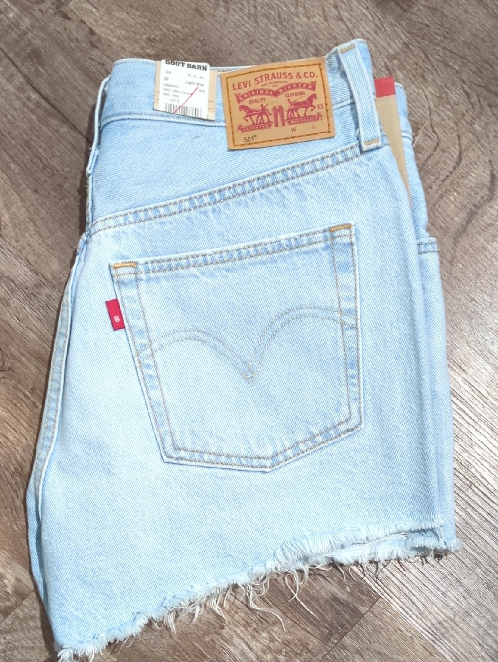 Levi's Light Blue Denim Cropped Skirt with Raw Hem